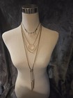 Lot of 4 Elegant Quaint Vintage Necklaces, Rose Quartz, Lariat, Faux Pearls — photo 1
