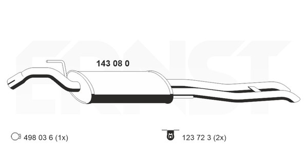 Ernst EndschalldäMpfer NachschalldäMpfer 143080 FüR 3A2 3A5 35I Passat VW B3 B4-image