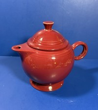 Fiesta Cinnabar Teapot – Retired Color - 7” Tall – 5‑Cup Capacity – Made in USA