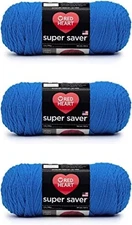 Red Heart Super Saver Yarn 3 Pack Delft Blue Worsted 100 Acrylic For Knitting