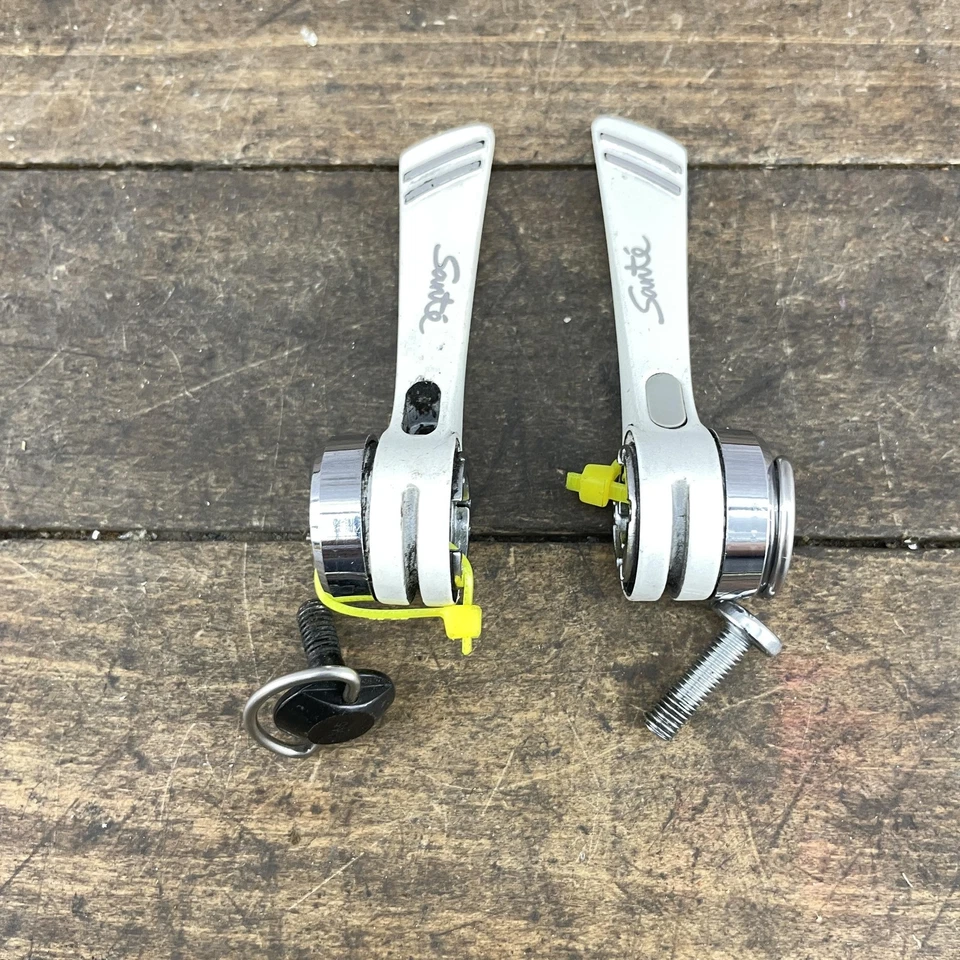 Винтажные 7-скоростные переключатели передач Shimano Sante SLE5000 с указателем белого цвета - Изображение 4 из 4