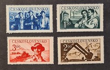 CZECHOSLOVAKIA 1950 XF MNH COMPLETE SET WORKERS INDUSTRY TRACTOR FARMING MINING 