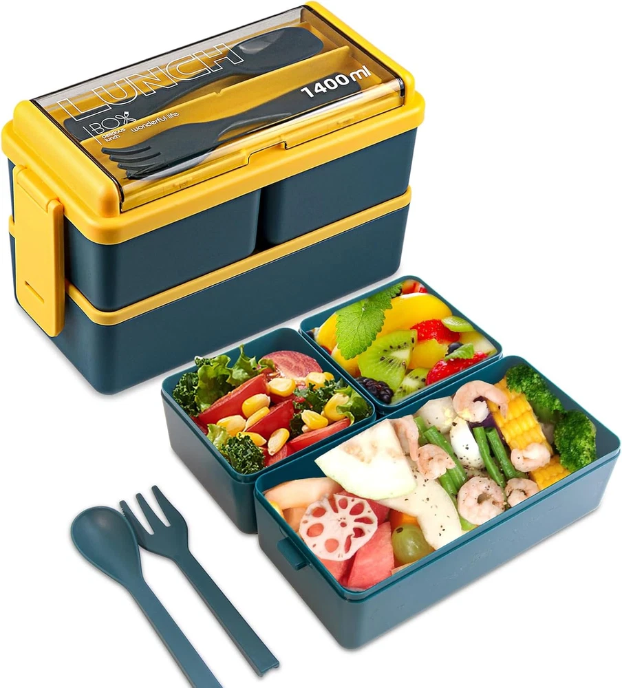 Natraprow Bento Box Adult Lunch Box with Removable Compartments All-in-One Container