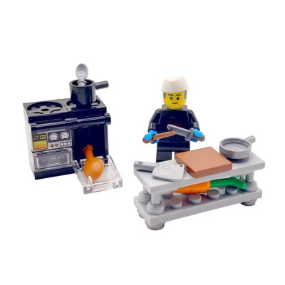 Original LEGO  Chef Cake Topper Dekoration Koch männlich mit Küche Essen & Werkzeug