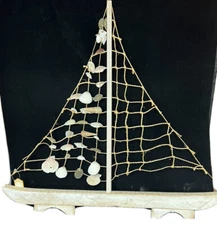 coastal Nautical decor ship Shelf Or Wall decoration Decorative fishing Net