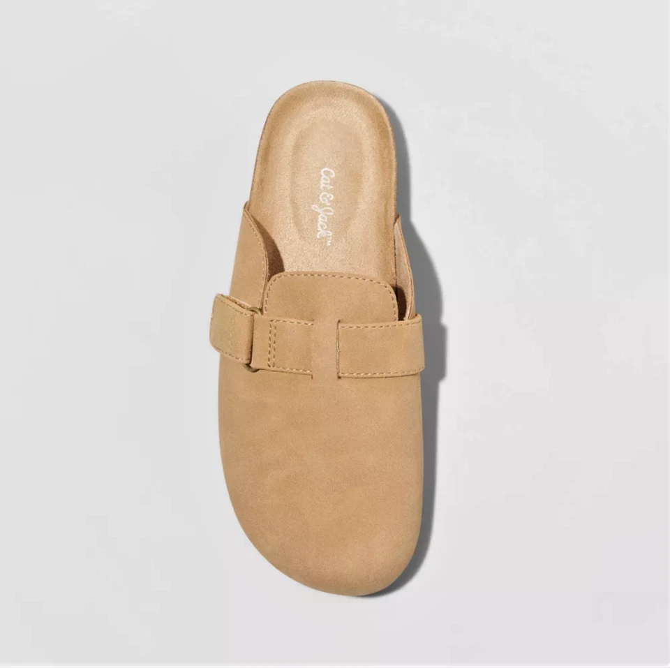 Zuecos sin cordones sin marcas acolchados Cat & Jack talla 1 marrón coñac talla 1 para niñas jóvenes Foto 4 de 4