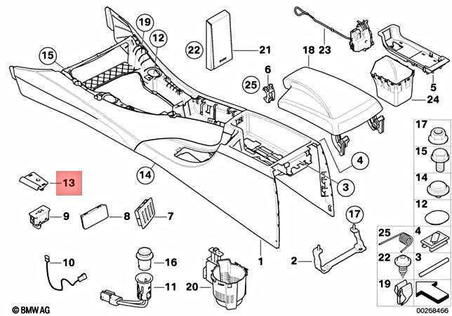 BMW OEM E90 Front Center Console Right Passenger Side Bracket 