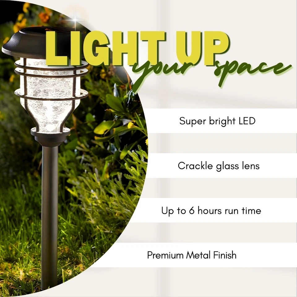 LED Solar Lantern Pathway Garden Outdoor Waterproof Stake Light Patio 48cmx14cm - Image 4 of 4