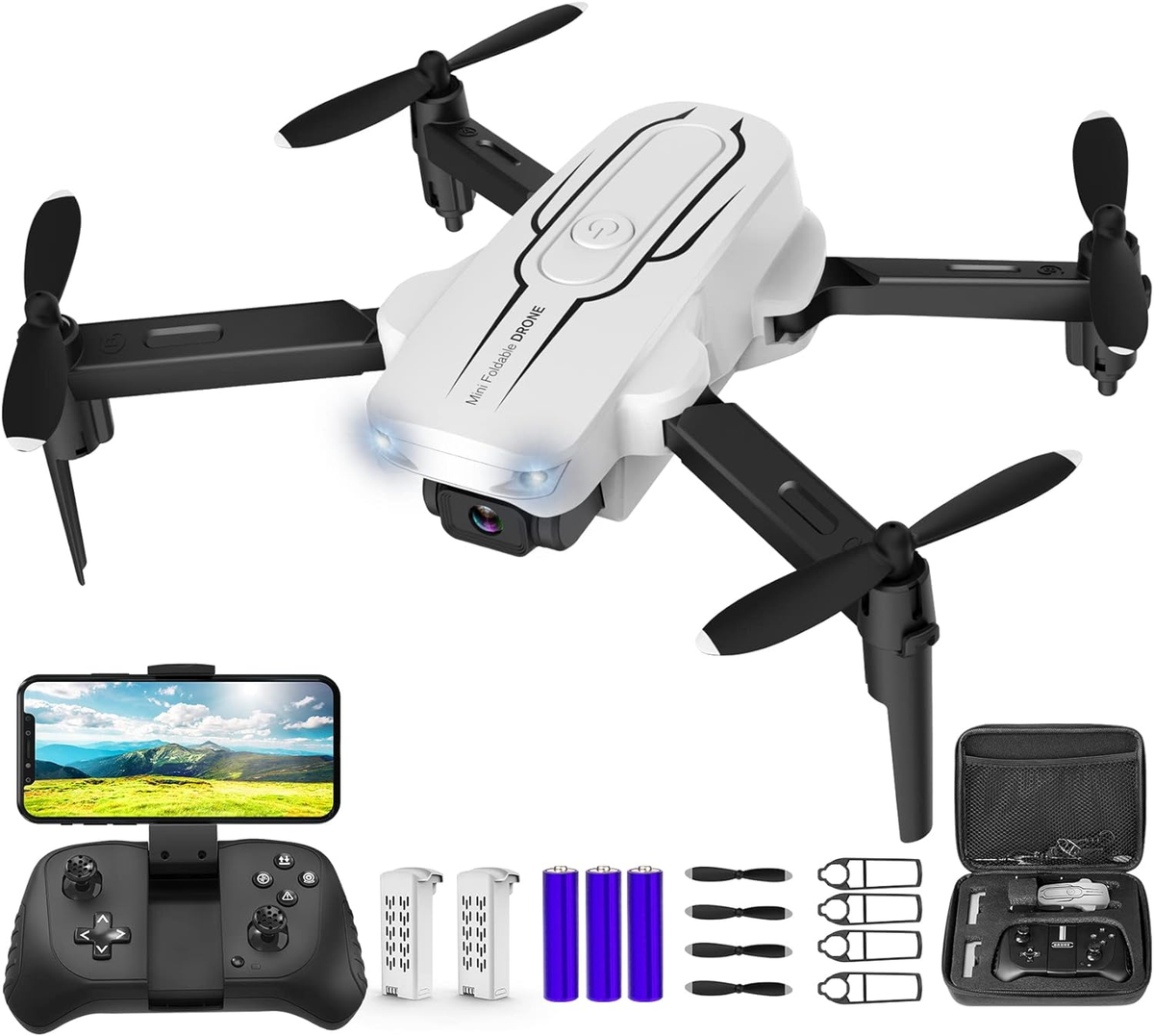 Mini Drone with Camera for Adults Youth 1080P HD FPV Camera Drones with  90° Ad