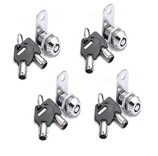 4Set 5/8" Cam Cabinet Locks with Keys Mailbox Lock Cam Locks Keyed Alike