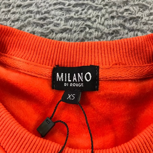 Milano Di Rouge Sweater Mens Extra Small Orange Robbie Luxe Stretch Crew XS - Picture 5 of 9