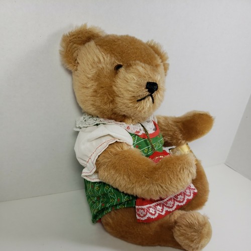 Vestido de Colección Hermann Original Oso de Peluche Mohair Lana Growler Alemania Niña Bávaro - Imagen 8 de 12