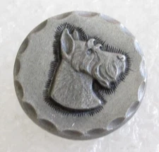 Vintage Rawcliffe Pewter Schnauzer Dog Lapel Pin / Brooch - 1983