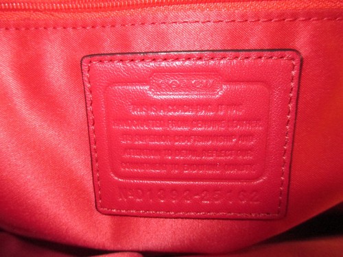 Coach Fuchsia Pink/Red Leather Tote Dual Shoulder Strap Handbag Purse Hand Bag - Picture 10 of 18