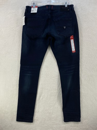 NEW Guess Mens 34 x 32 Pants Avalon Modern Skinny Fit Dark Wash NWT - Picture 2 of 2