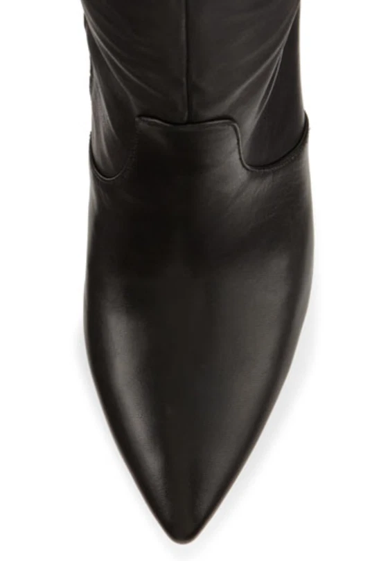 Bota hasta la rodilla Halston Heritage Amanda Z31130* de cuero negro para mujer talla 7,5 M Foto 3 de 4