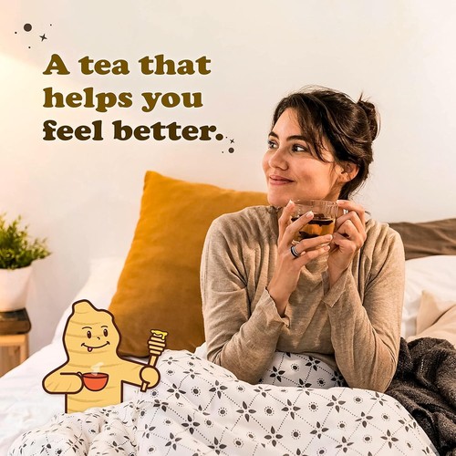 Pocas Instant Lemon Honey Ginger Tea - 40 Tea Bags - Gluten Free - No Caffeine - Picture 7 of 10