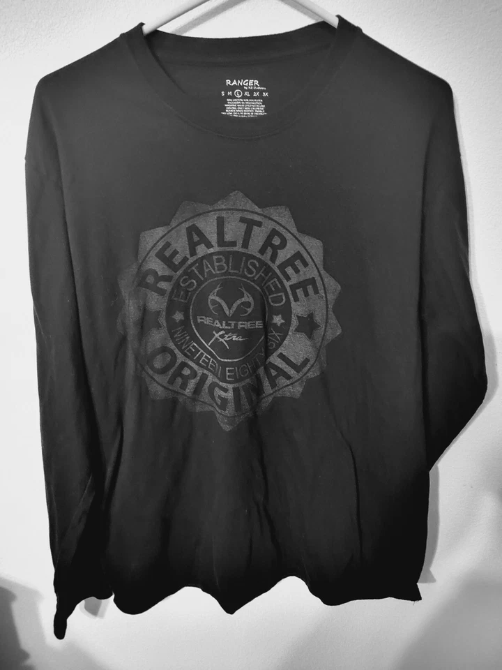 Ranger Real Tree T Shirt Mens Size L Black Brown L Sleeve 28 L 24 Across Front C - Image 2 of 4