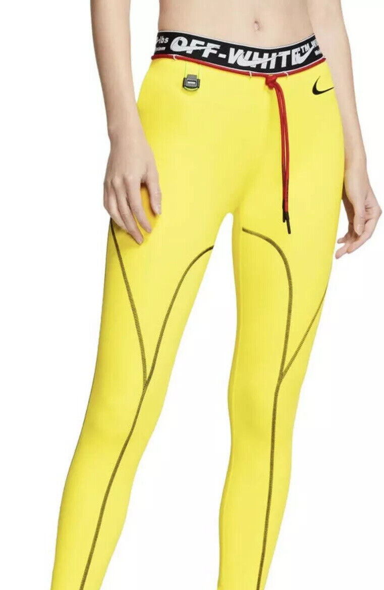 Nike x Off-White™ Pro Women's Tights - Opti Yellow - (CN5574 Nike x Off-White™ Pro Women's Tights - Opti Yellow - (CN5574