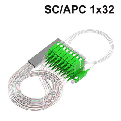 PLC SC/APC Fiber Optic Splitter 1x2 1x4 1x8 1x16 1x32 FTTH SM 0.9mm G657A1 2m