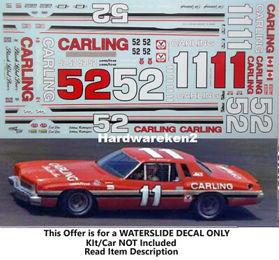 NASCAR DECAL #11 CARLING RED 1974 CHEVROLET MONTE CARLO CALE YARBROUGH 1/25