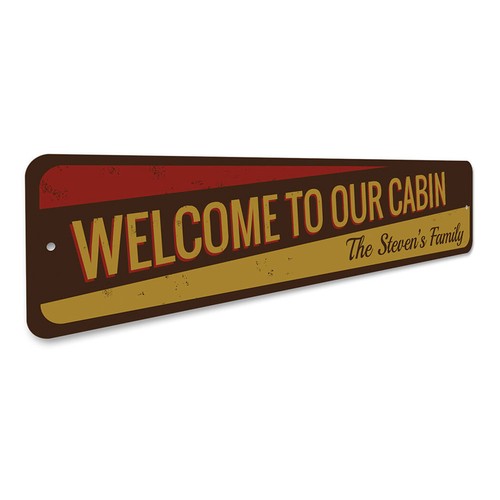 Cabin Sign, Personalized Welcome Sign, Cabin Decor, Metal Lake Metal Wall Decor - Picture 3 of 4