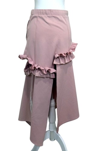 Adidas x J KOO Pink Skirt Ruffle Cut-Outs Side-Stripes Slit Art Womens US Size S