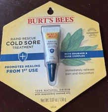 Burt's Bees Rapid Rescue Cold Sore Treatment Rhubarb & Sage Complex .07oz  04/24