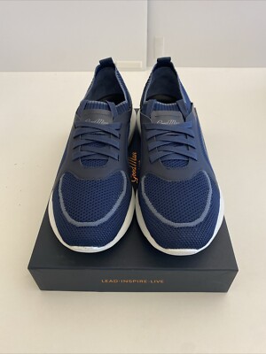 Good Man Brand Stride Knit Trainer Sneakers Mens 13 Blue Italy New In Box NIB