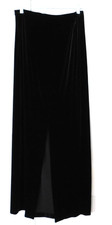 Black Velvet Maxi Skirt Pencil Stretchy Goth Whimsigoth Size 12 Front Slit