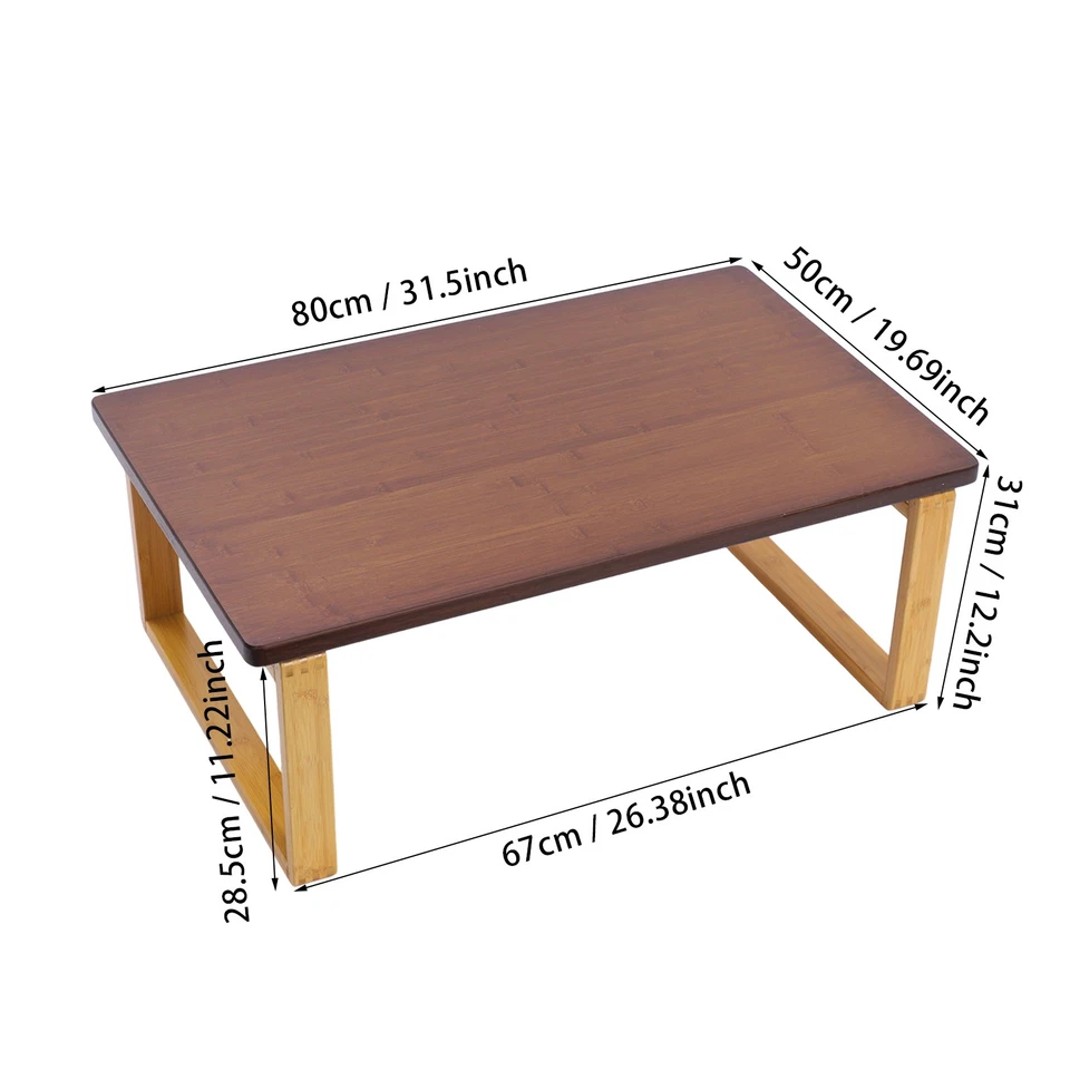 Klappbarer Couchtisch, Beistelltisch aus Bambus, Bodentisch für das Wohnzimmer - Bild 4 von 4