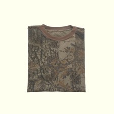 REALTREE CAMO ALL OVER PRINT VTG BROWN GREEN OUTDOOR LEAF HUNTING T SHIRT SZ L