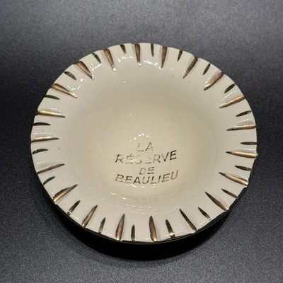 Vintage 5-Star Hotel La Reserve De Beaulieu Nice France Ceramic Ashtray Catchall