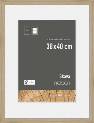 Nielsen Holz-Bilderrahmen Skava eiche 30x40 cm mit Passepartout 21x29,7 cm - Bild 1 von 4