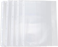 100pcs A4 Clear Sheet Protectors, Binder Sleeves for 4 Ring Binder, 30 Holes ...