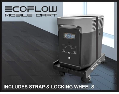 EcoFlow Delta 2 Power Station Cart – Adjustable Rolling Dolly with Secure Strap