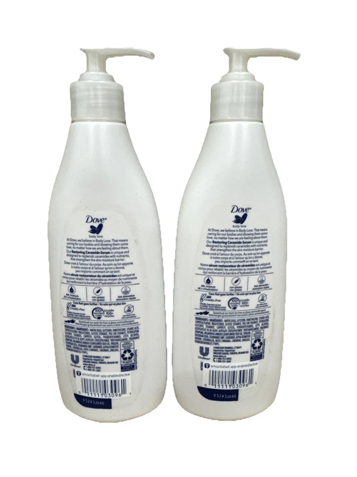 Lot Of Two Dove Body Love Intense Care Lotion With Ceramide Serum 13.5 fl oz ea - Image 2 of 2
