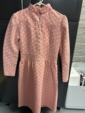 Vintage 1960s Pink White Flower Knee Length Tea Dress. Great Condition. Size s