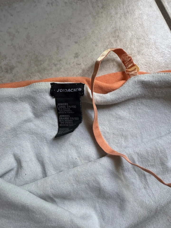 Top Plegable De Colección TrashyY2k Mcbling Gyaru Naranja y Blanco Talla Mediana Foto 3 de 4