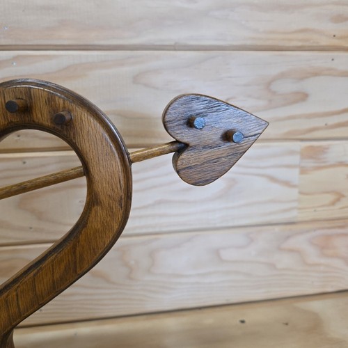 Necklace Stand Jewelry Display Heart With Arrow Hand Carved Wood 18 X 13 - Picture 4 of 10