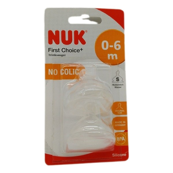 NUK First Choice+ Anti-Colic-Trinksauger Silikon | Kiefergerechte NUK Form | Grö-image