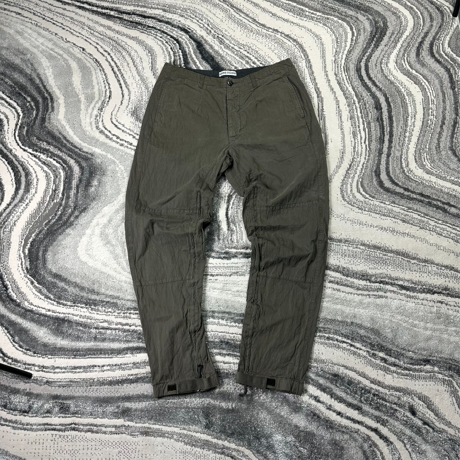 VTG Stone Island S/S 2000 Speed Jeans Olive Sz 52 / W34 Cargo Technical Trousers image 3