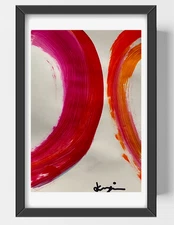 GUAJARDO Original Abstract Expressionism Motion and Heat 9X6 Paper Signed Art