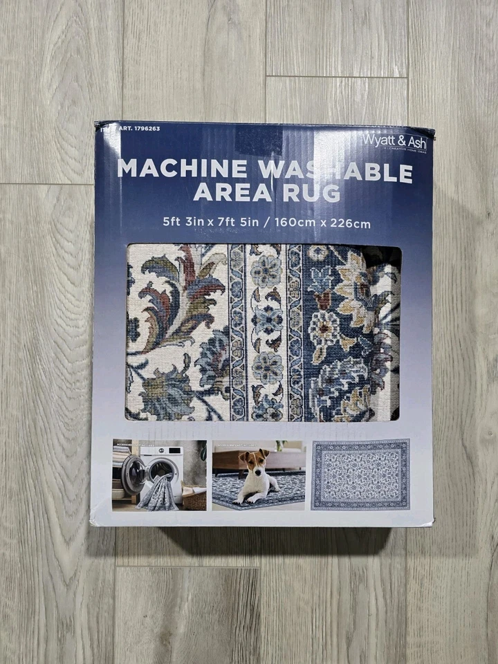 Wyatt & Ash WASHABLE  Indoor Area Rug, Estella 5ft 3in x 7ft 5in - Image 3 of 4