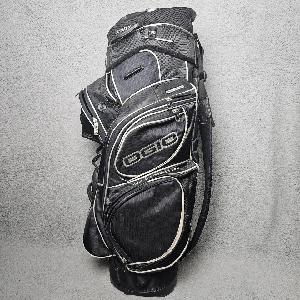 Сумка для гольфа Ogio Uniter сумка для гольфа 15 направлений 8 карманов черная с плечевым ремнем дождевик - Изображение 3 из 4