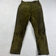 Alan Bilzerian Brown Leather Pants Button Up Women's Size 28 30