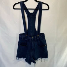 L.e.i. Women's Vintage Y2K 90's Suspender Overalls Cutoff Denim Romper