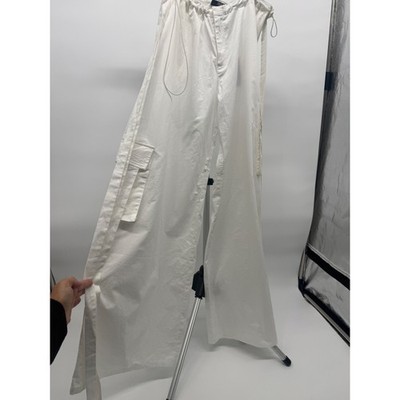 Jaded London Baggy Parachute Pants White Strappy Y2K Streetwear Size 6 Women