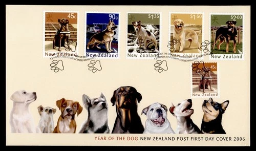 DR WHO 2006 NEW ZEALAND FDC NEW YEAR DOG COMBO $2 M79692