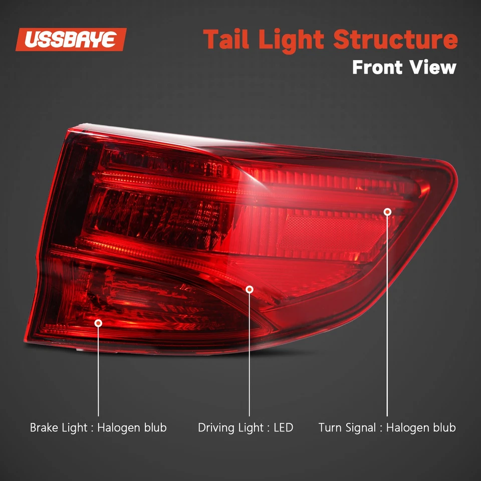 For 2014-2020 Acura Mdx Halogen Tail Light with Bulb Right Passenger Side — 第 2/4 张图片